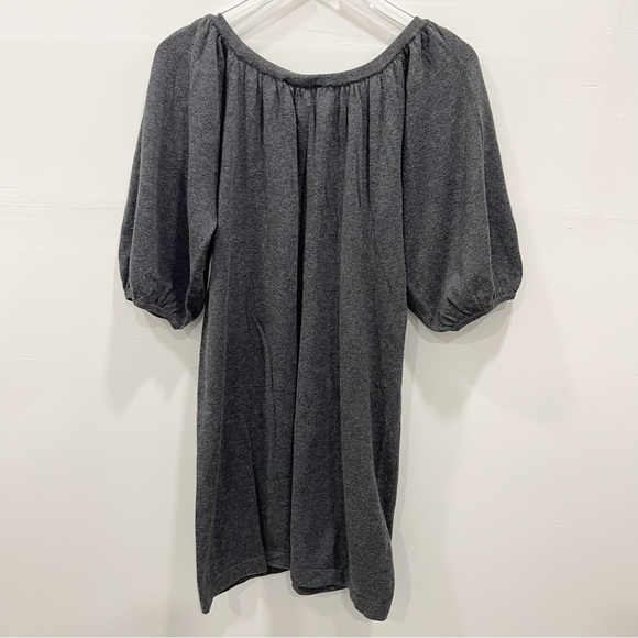 Vintage BCBGMaxAzria Cotton Lambswool Billow Sleeve Shift Dress Medium Grey - Picture 2 of 8